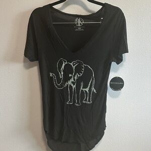 Recycled Karma Black Elephant Tee
